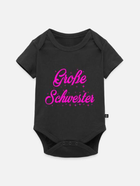 große schwester - Baby Premium Kurzarmbody - Schwarz