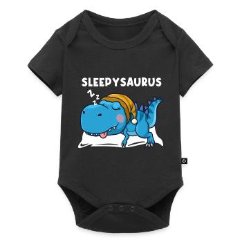 Sleepysaurus Lieblings Schalfshirt Schlafanzug Din - Baby Premium Kurzarmbody - Schwarz - Vorne