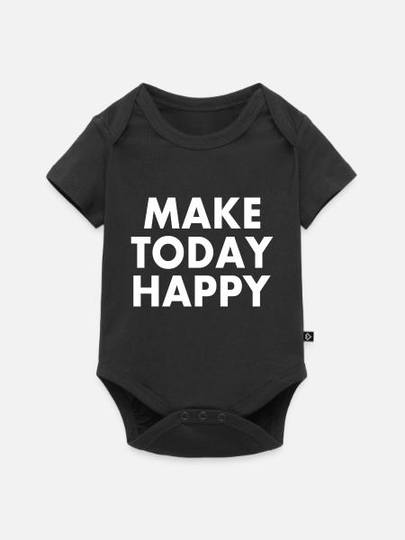 Make today happy - Baby Premium Kurzarmbody - Schwarz