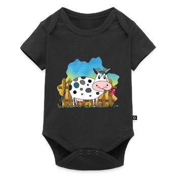 Cow - Baby Premium short-sleeve bodysuit - black - Front