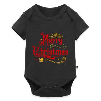 Merry Christmas with Bell - Baby Premium short-sleeve bodysuit - black - Front