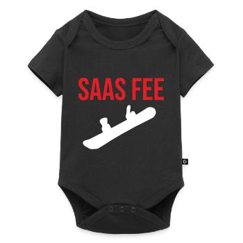 Saas Fee Snowboard Pullover für Snowboard Fee - Baby Premium Kurzarmbody - Schwarz - Vorne