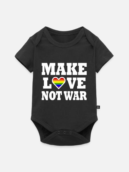 Make love not war - Baby Premium Kurzarmbody - Schwarz