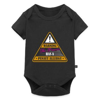 Avertissement : cette princesse a une noix d’allergie aux pénautes - Body à manches courtes Premium Bébé - noir - Devant