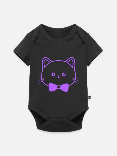 süße katze - Baby Premium Kurzarmbody - Schwarz