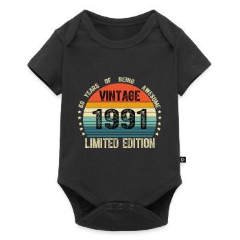 Vintage 1991 33 Years Old 33rd Birthday Limited - Baby Premium short-sleeve bodysuit - black - Front