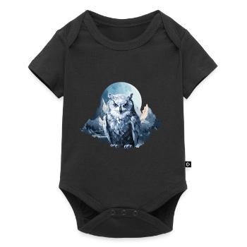 Schnee Eule - Baby Premium Kurzarmbody - Schwarz - Vorne