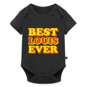 Drôle de cadeau avec prénom Louis - Body à manches courtes Premium Bébé - noir - Devant