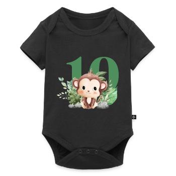 10th Birthday Monkey Safari - Baby Premium short-sleeve bodysuit - black - Front