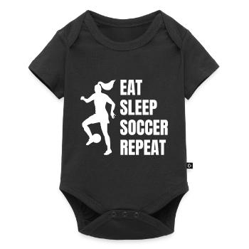 Fußballmannschaft Fußballdesign Fußballspieler - Baby Premium Kurzarmbody - Schwarz - Vorne