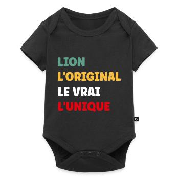 lion - Body à manches courtes Premium Bébé - noir - Devant