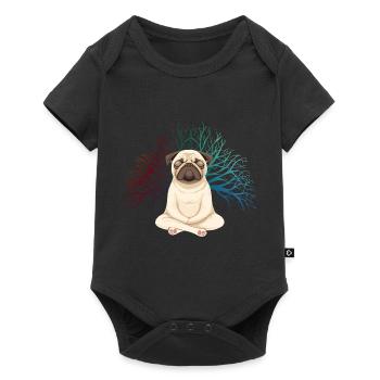 Pug Meditates Lotus Tree of Life Meditation - Baby Premium short-sleeve bodysuit - black - Front