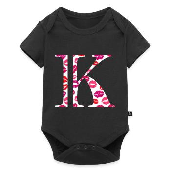 Lettre k bisous - Body à manches courtes Premium Bébé - noir - Devant