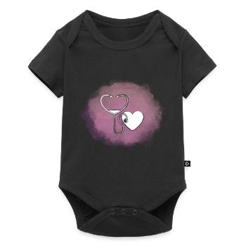 Cœur - Body à manches courtes Premium Bébé - noir - Devant