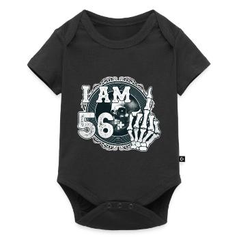 I'm 56 plus 1 middle finger Skull funny 57th - Baby Premium short-sleeve bodysuit - black - Front
