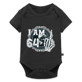 I'm 64 plus 1 middle finger Skull funny 65th - Baby Premium short-sleeve bodysuit - black - Front