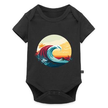 Surf Wave - Baby Premium short-sleeve bodysuit - black - Front