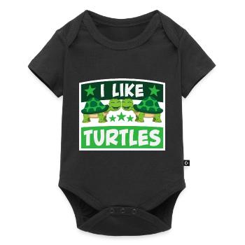 I Like Turtles Cute Tortoise Love Turtle Lover - Baby Premium short-sleeve bodysuit - black - Front