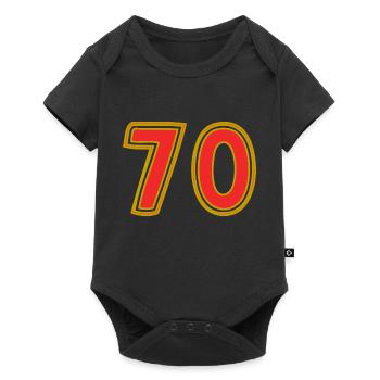 70. 70 ANS. 70e ANNIVERSAIRE. ANNIVERSAIRE 70 ANS. - Body à manches courtes Premium Bébé - noir - Devant