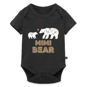 Mimi Ours Maman Maman Floral Bonne fête des mères - Body à manches courtes Premium Bébé - noir - Devant