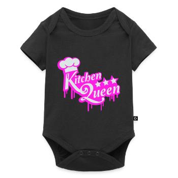 Kitchen Queen Logo Lettering Kitchen Queen Woman - Baby Premium short-sleeve bodysuit - black - Front