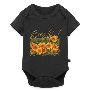 Beautiful Amaterasu Flowers - Baby Premium short-sleeve bodysuit - black - Front