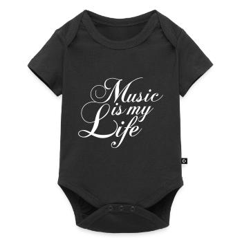 La musique est ma vie Musik ist mein Leben liebe spruch - Body à manches courtes Premium Bébé - noir - Devant