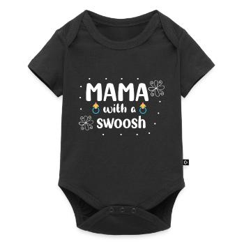Mama with a swoosh - Baby Premium short-sleeve bodysuit - black - Front