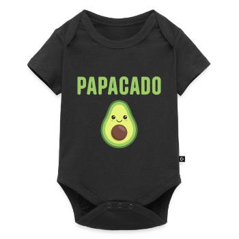 Papacado Funny Avocado Dad Father's Day Dad - Baby Premium short-sleeve bodysuit - black - Front