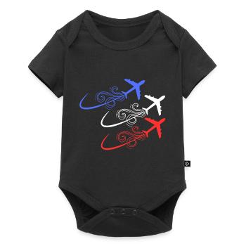 Patrouille de France, blue, white, red planes - Baby Premium short-sleeve bodysuit - black - Front