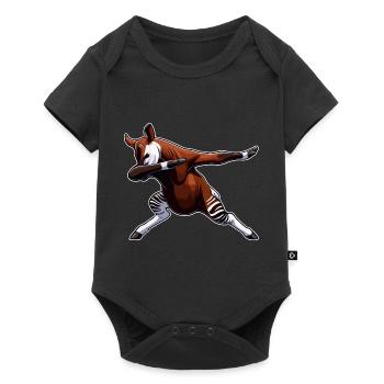 Okapi Tier Niedliches Okapi - Baby Premium Kurzarmbody - Schwarz - Vorne