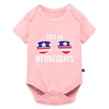 Drapeau américain Vintage Biden gratuit le mercredi - Body à manches courtes Premium Bébé - rose - Devant