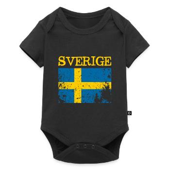 Sweden Grunge Flag - Schweden - Sverige - Baby Premium short-sleeve bodysuit - black - Front