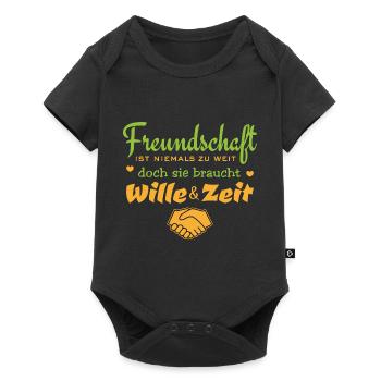 Friendship is never too far - saying - Baby Premium short-sleeve bodysuit - black - Front