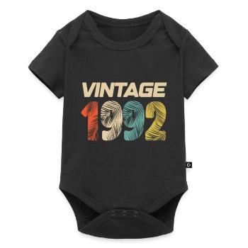 Vintage 1992 Retro - Bestseller - Baby Premium Kurzarmbody - Schwarz - Vorne