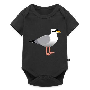 cool seagull - Baby Premium short-sleeve bodysuit - black - Front