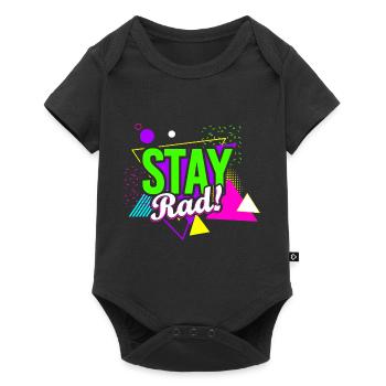 Stay Rad! Retro Vibes - Baby Premium Kurzarmbody - Schwarz - Vorne