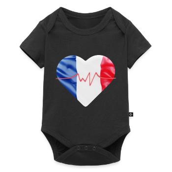 French flag - blue, white, red - Baby Premium short-sleeve bodysuit - black - Front