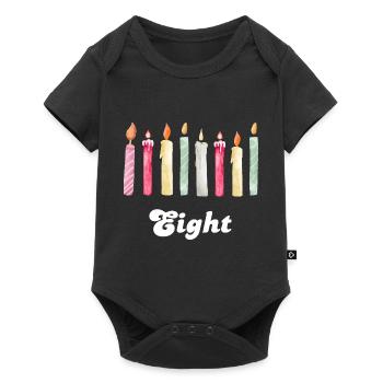 8e anniversaire bougie - Body à manches courtes Premium Bébé - noir - Devant