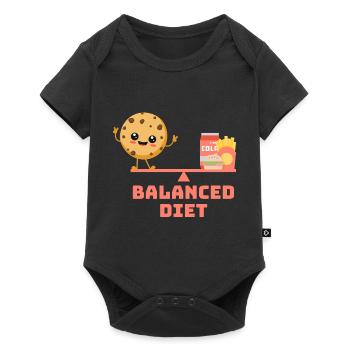 équilibré cookie fastfood Régime - Body à manches courtes Premium Bébé - noir - Devant