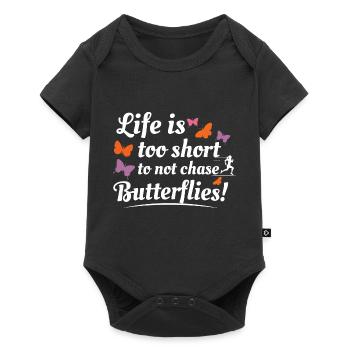 Schmetterlinge, Schmetterlinge, Insektensammler, Entomologie - Baby Premium Kurzarmbody - Schwarz - Vorne