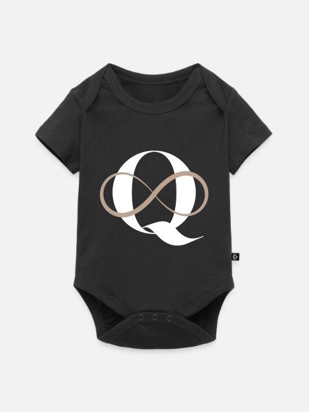 Unendlicher Buchstabe q - Baby Premium Kurzarmbody - Schwarz
