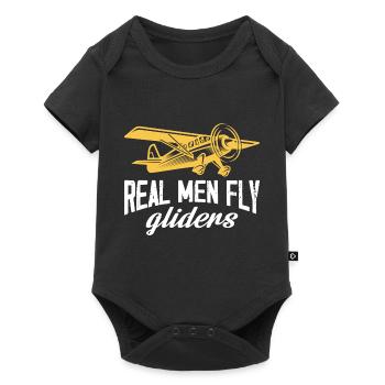 Real men fly gliders Design for a rc plane - Baby Premium short-sleeve bodysuit - black - Front