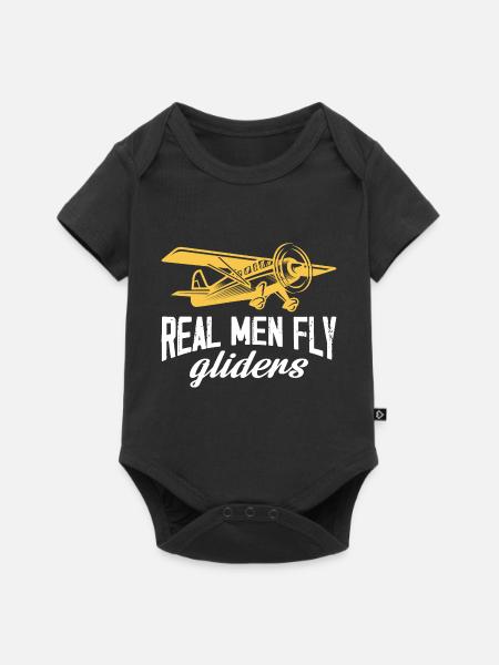Real men fly gliders Design for a rc plane - Baby Premium short-sleeve bodysuit - black