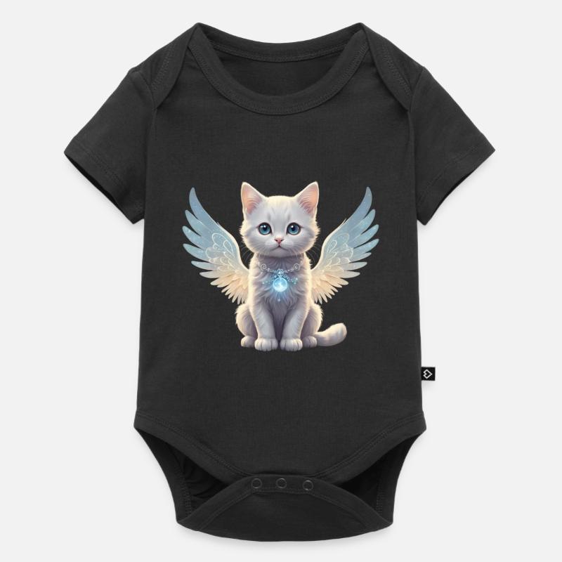 Engels-Katze - Baby Premium Kurzarmbody - Schwarz