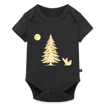 Fuchs im Wald - Geschenkidee - Baby Premium Kurzarmbody - Schwarz - Vorne