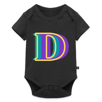 Mehrfarbiger Buchstabe d – originelle Geschenkidee - Baby Premium Kurzarmbody - Schwarz - Vorne