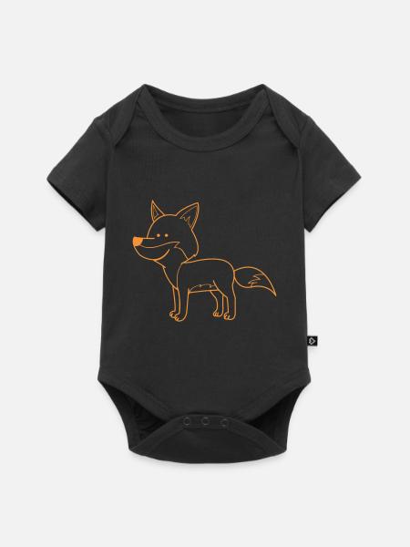 Fuchs Comic - Baby Premium Kurzarmbody - Schwarz