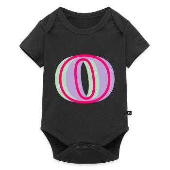 Multicolored letter o - Baby Premium short-sleeve bodysuit - black - Front