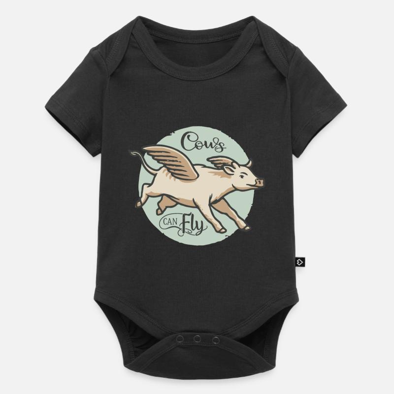 Cows can fly - Baby Premium short-sleeve bodysuit - black